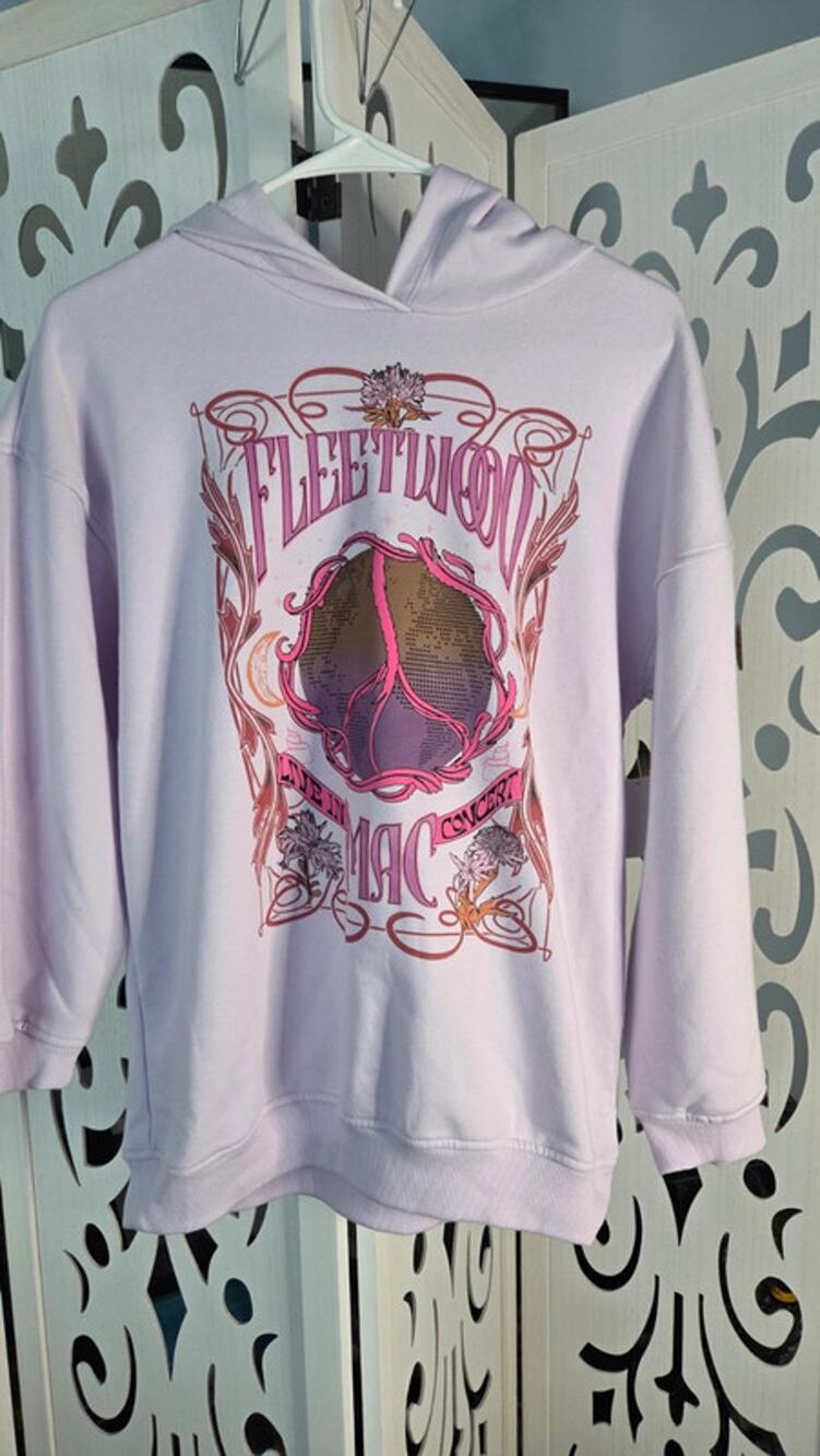 Fleetwood Mac Youth XL 14-16 Womens Small Lavender Concert Graphic Hoodie NWT